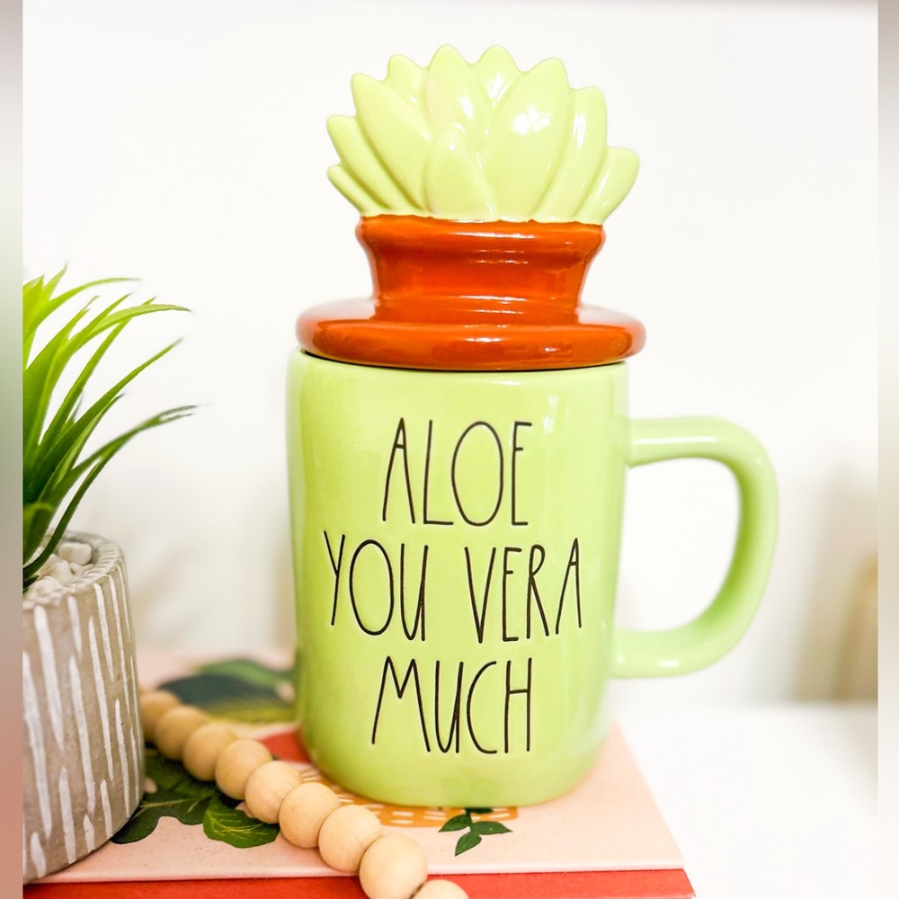 Rae Dunn ALOE YOU VERA MUCH Mug Topper